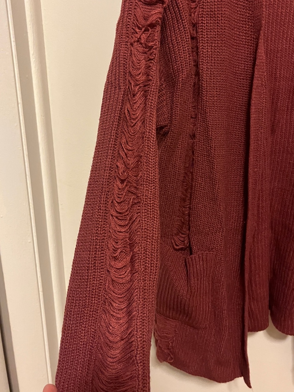 BloomChic Open-Front Rust Cardigan - Picture 2 of 5
